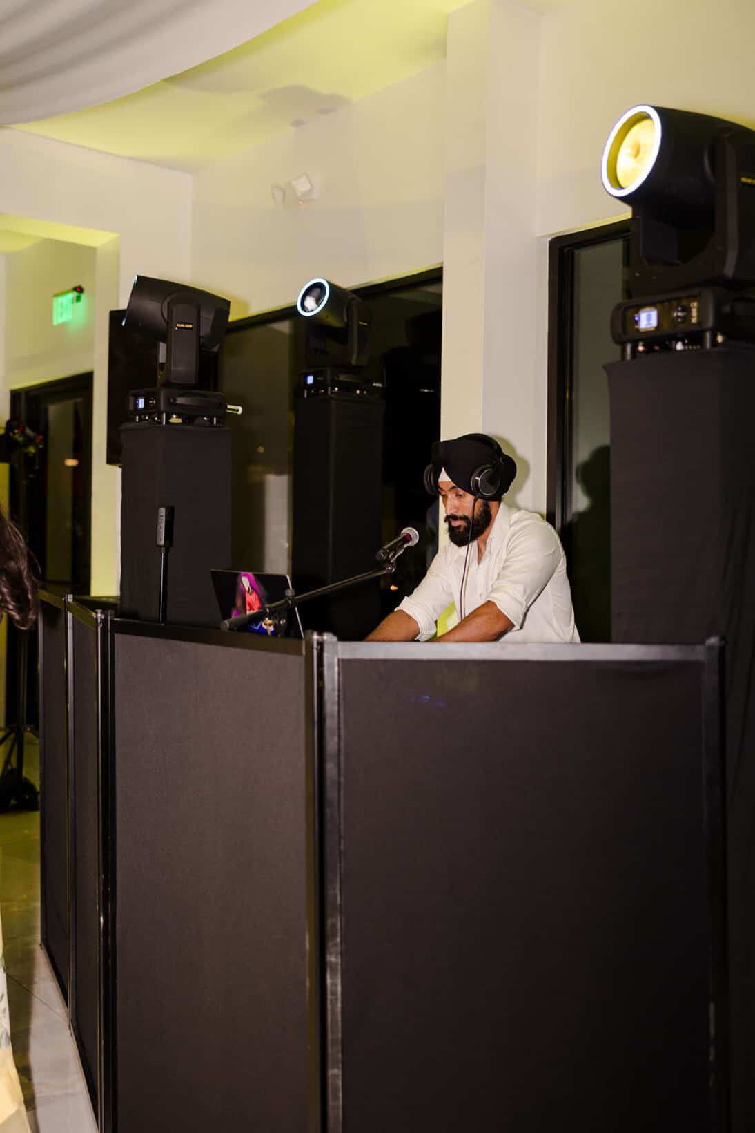 Behind the scenes DJ deck shot