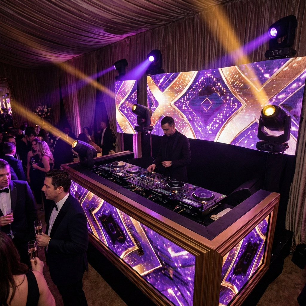 Professional DJ Lighting and Sound Setup for Houston Indian Wedding